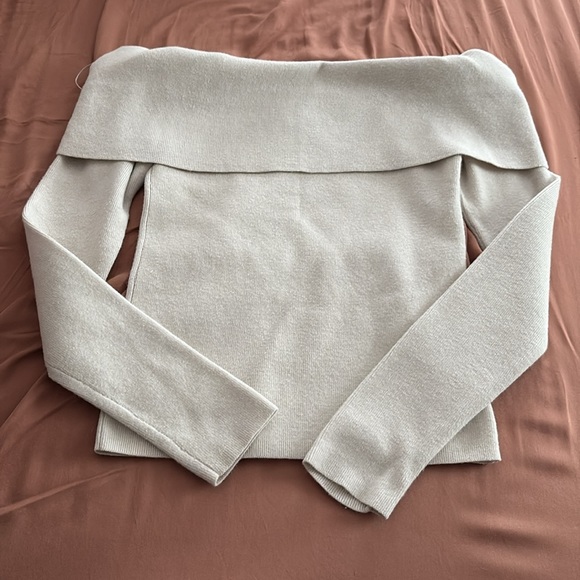 Loft Ribbed Off-Shoulder Sweater - Picture 4 of 5